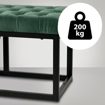 Zitbank Pilsin Fluweel Zwart 150 cm, Groen