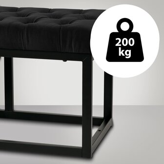 Zitbank Pilsin Fluweel Zwart 150 cm, Zwart