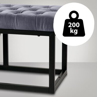 Zitbank Pilsin Fluweel Zwart 120 cm, Grijs