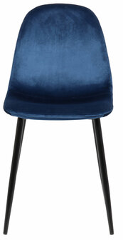 4-delige set eetkamerstoelen Nepiar fluweel, Blauw