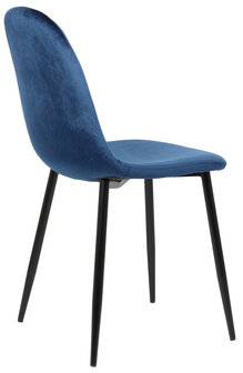 4-delige set eetkamerstoelen Nepiar fluweel, Blauw