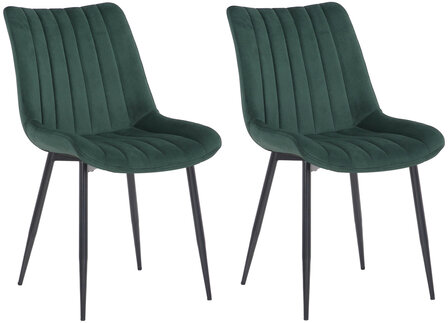 2-delige set stoelen Rehdan fluweel, Groen