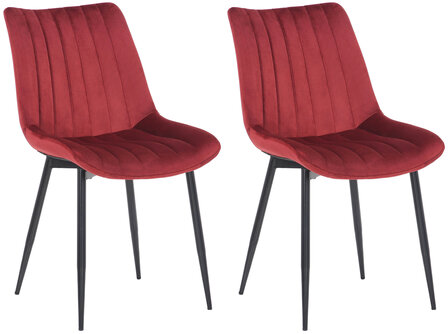 2-delige set stoelen Rehdan Fluweel, Rood