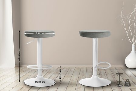 Barstoel Bermuda Rood, Grijs