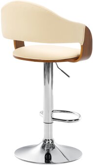 Barstoel Nelsi Kunstleer chroom, Creme