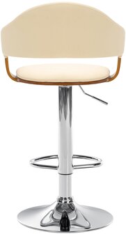 Barstoel Nelsi Kunstleer chroom, Creme