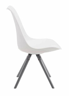 4-delige set stoelen Teulouso kunstleer Rond grijs, Wit