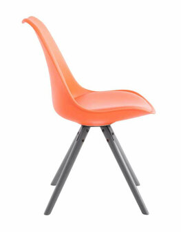 4-delige set stoelen Teulouso kunstleer Rond grijs, Oranje