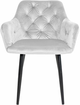 2-delige set eetkamerstoelen Stenlay fluweel, Grijs