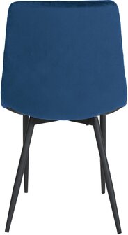 4-delige set stoelen Tildi fluweel, Blauw