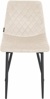 4-delige set stoelen Tildi fluweel, Creme