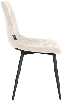 4-delige set stoelen Tildi fluweel, Creme