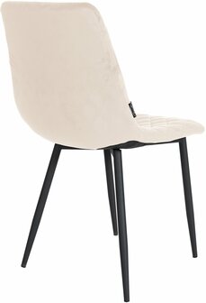 4-delige set stoelen Tildi fluweel, Creme