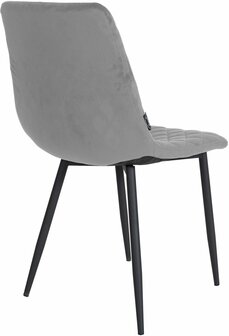 4-delige set stoelen Tildi Fluweel, Grijs