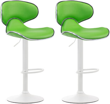 2-delige set barkrukken Lis Vigis V2 kunstleer wit, Groen
