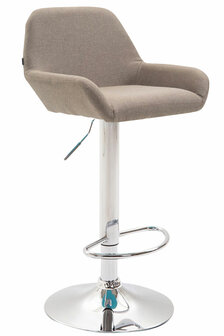 2-delige set barkrukken Brigi Stof chroom, Taupe
