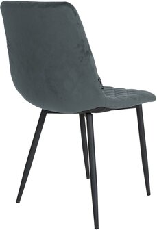 4-delige set stoelen Tildi fluweel, Grijs