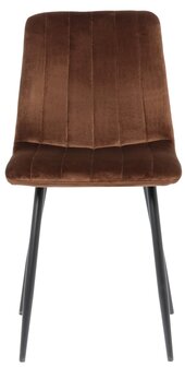 4-delige set stoelen Dojin fluweel, Bruin