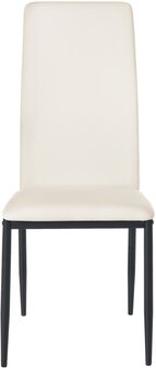 4-delige set eetkamerstoelen Sovina kunstleer, Creme