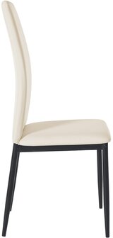 4-delige set eetkamerstoelen Sovina kunstleer, Creme