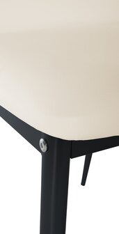 4-delige set eetkamerstoelen Sovina kunstleer, Creme