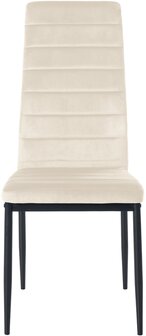 4-delige set eetkamerstoelen Miyfaar fluweel, Creme