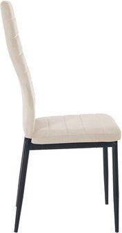 4-delige set eetkamerstoelen Miyfaar fluweel, Creme