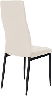 4-delige set eetkamerstoelen Miyfaar fluweel, Creme