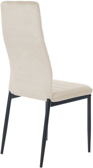 6-delige set eetkamerstoelen Miyfaar Fluweel, Creme