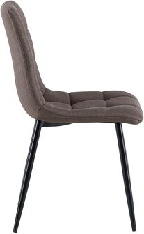 4-delige set eetkamerstoelen Entibas Stof, Bruin