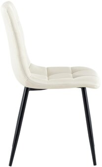 4-delige set eetkamerstoelen Entibas Stof, Creme