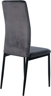 4-delige set eetkamerstoelen Sovina fluweel, Grijs