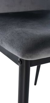 4-delige set eetkamerstoelen Sovina fluweel, Grijs