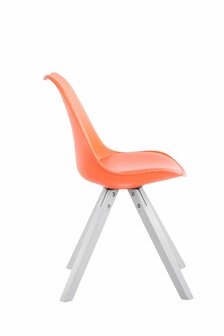 4-delige set stoelen Teulouso kunstleer wit Square, Oranje