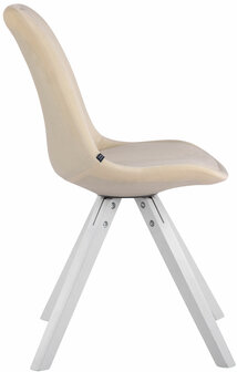 4-delige set stoelen Teulouso Velvet Square wit, Creme