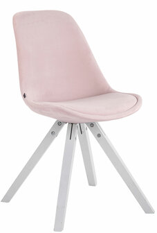 4-delige set stoelen Teulouso Velvet Square wit, 