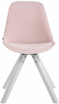 4-delige set stoelen Teulouso Velvet Square wit, 