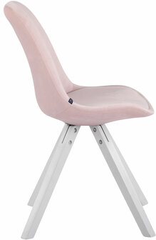 4-delige set stoelen Teulouso Velvet Square wit, 