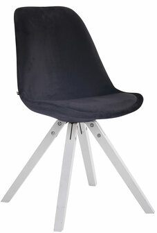 4-delige set stoelen Teulouso Velvet Square wit, Zwart