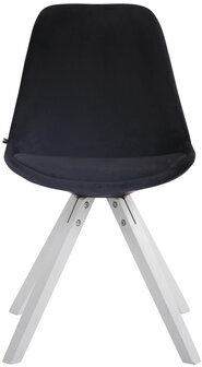 4-delige set stoelen Teulouso Velvet Square wit, Zwart
