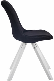 4-delige set stoelen Teulouso Velvet Square wit, Zwart