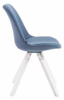 4-delige set bezoekersstoel Teulouso stof Square wit, Blauw