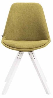 4-delige set bezoekersstoel Teulouso Stof Square wit, Groen