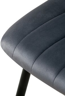 4-delige set stoelen Dojin fluweel, Grijs