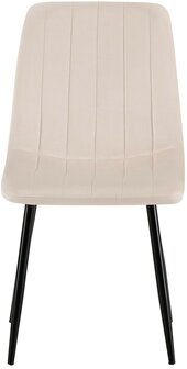 4-delige set stoelen Dojin fluweel, Creme