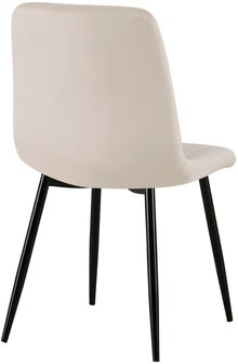 4-delige set stoelen Dojin fluweel, Creme