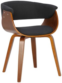 2-delige set stoelen Brecu Stof, Zwart