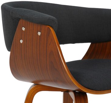 2-delige set stoelen Brecu Stof, Zwart