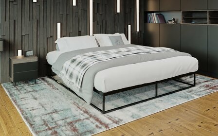 Metalen bed Scili 200x180x25 cm, Zwart