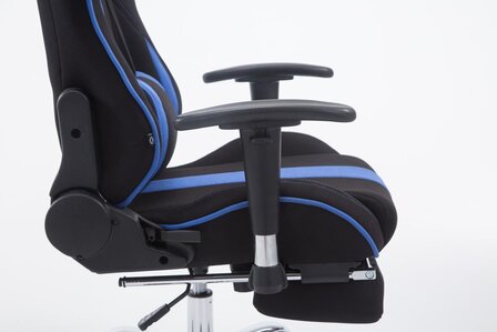 Racing bureaustoel Lemit V2 stof met voetensteun, Zwart